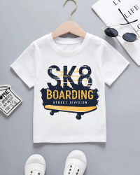 Boarding Baskılı Çocuk Tişört