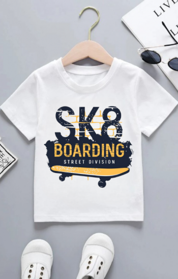 Boarding Baskılı Çocuk Tişört…