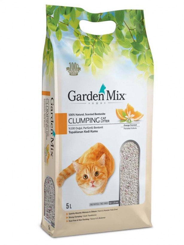 Gardenmix Portakal Kokulu Bentonit İnce Taneli Kedi Kumu 5 Lt