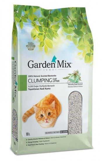 Gardenmix Marsilya Sabun Kokulu Bentonit İnce Taneli Kedi Kumu 10 Lt…