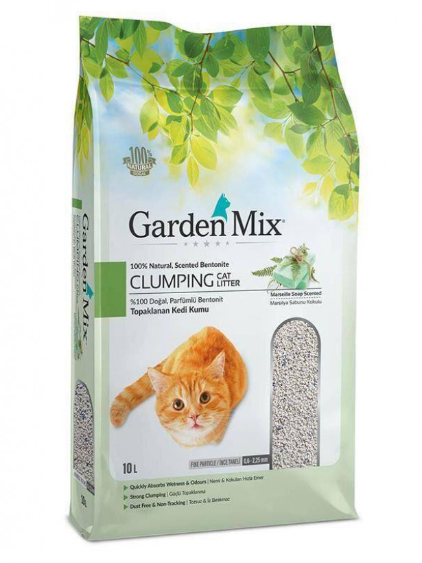 Gardenmix Marsilya Sabun Kokulu Bentonit İnce Taneli Kedi Kumu 10 Lt