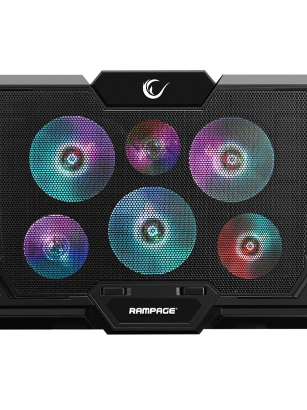 Rampage AD-RC10 X-GUST 6 Fanlı Rainbow Işıklandırmalı Stand Notebook Soğutucu